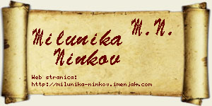 Milunika Ninkov vizit kartica